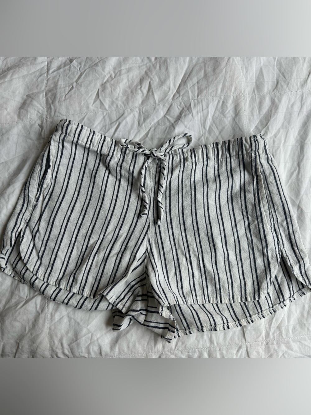 Brandy Melville Striped Drawstring Women’s Mini Shorts - White/Black